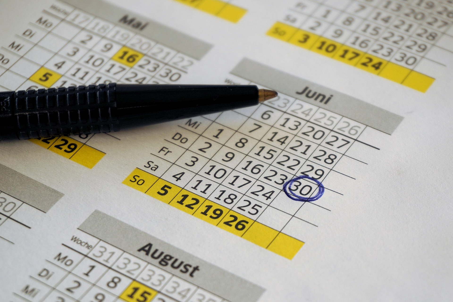 Calendar planning a move